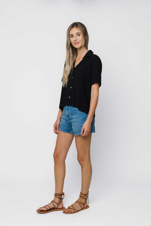 Nina-Roll Cuff Short Sleeve Shirt